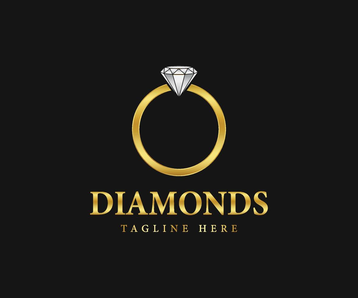 Diamond ring logo design, Jewelry logo design. 10628602 Vector Art at