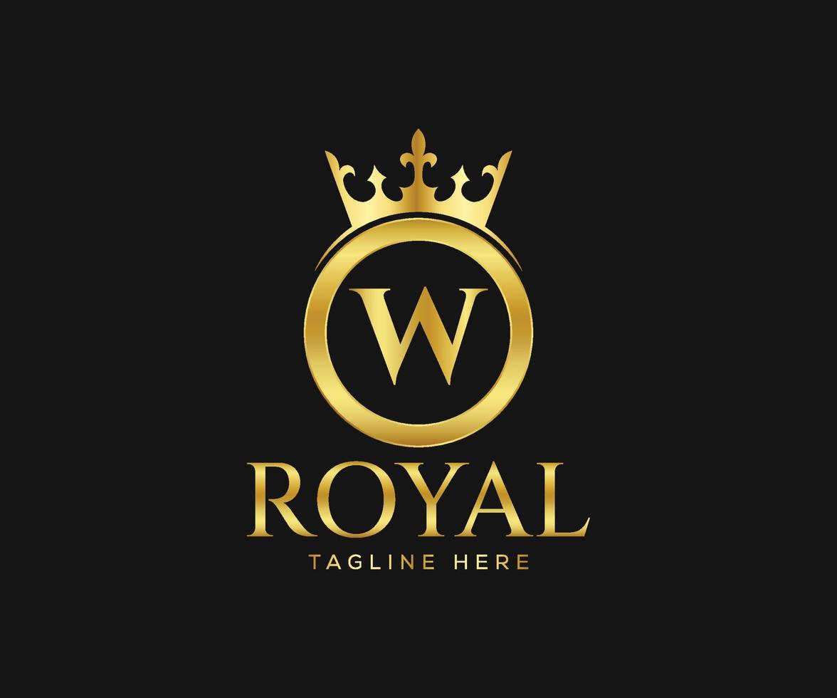 Luxurious Royal Logo Design. Letter W Logo Design Template. vector