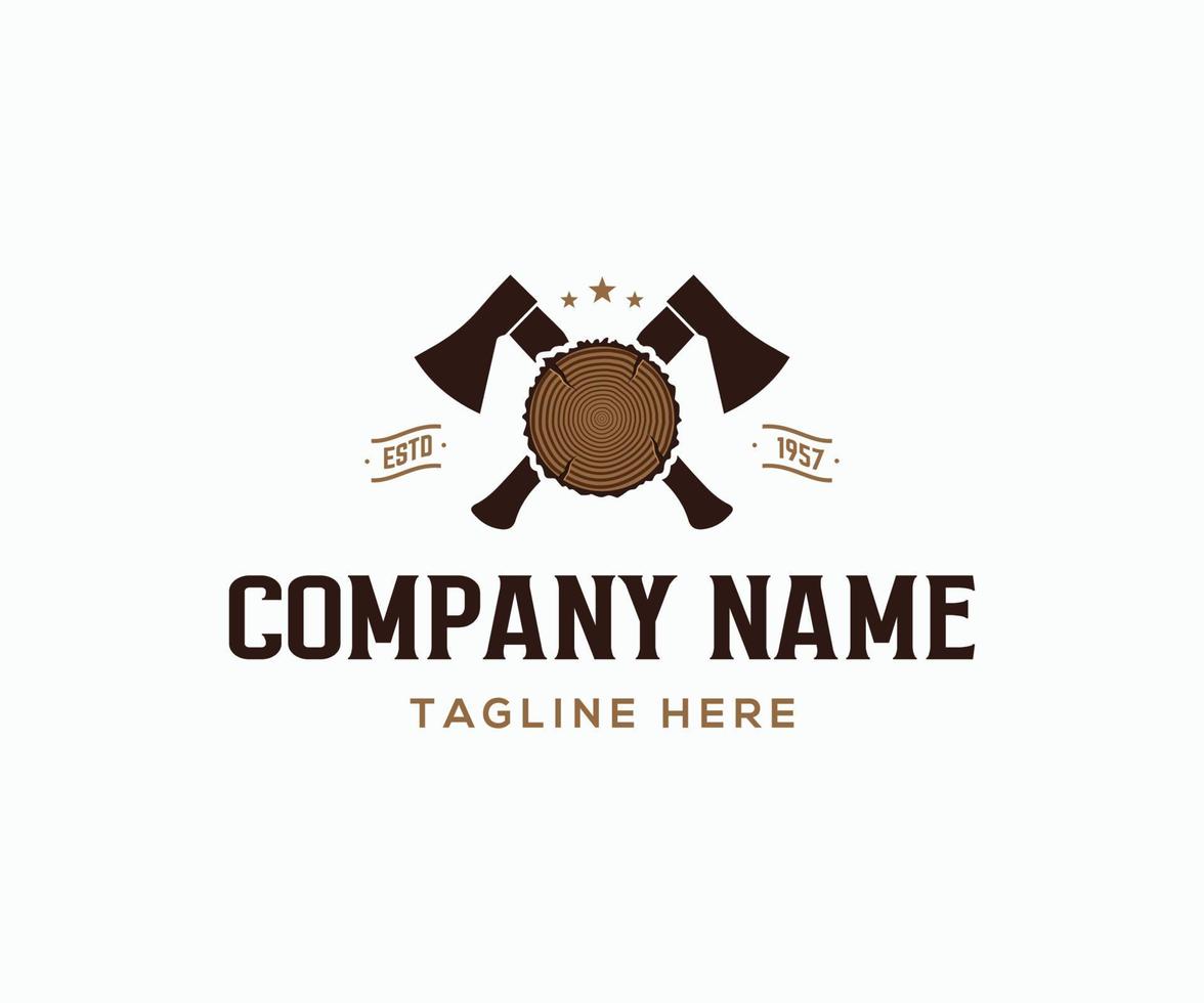 Wood Work Logo Template. Wood Industries Company Logo vector