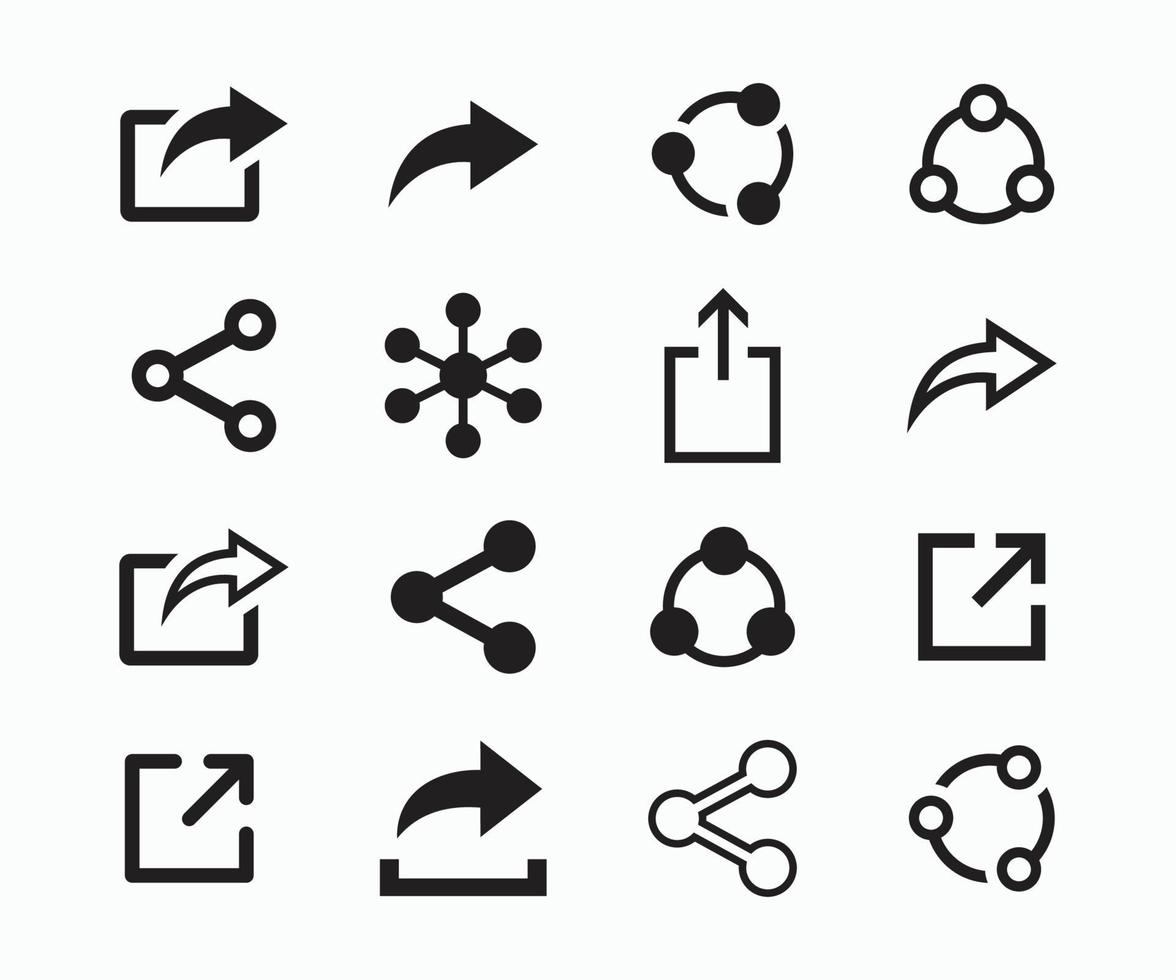 Share icon set vector template. Share Vector Icon Set Collections.