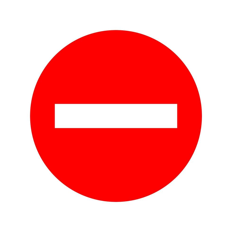 no entry sign on red plate isolated on white background vector