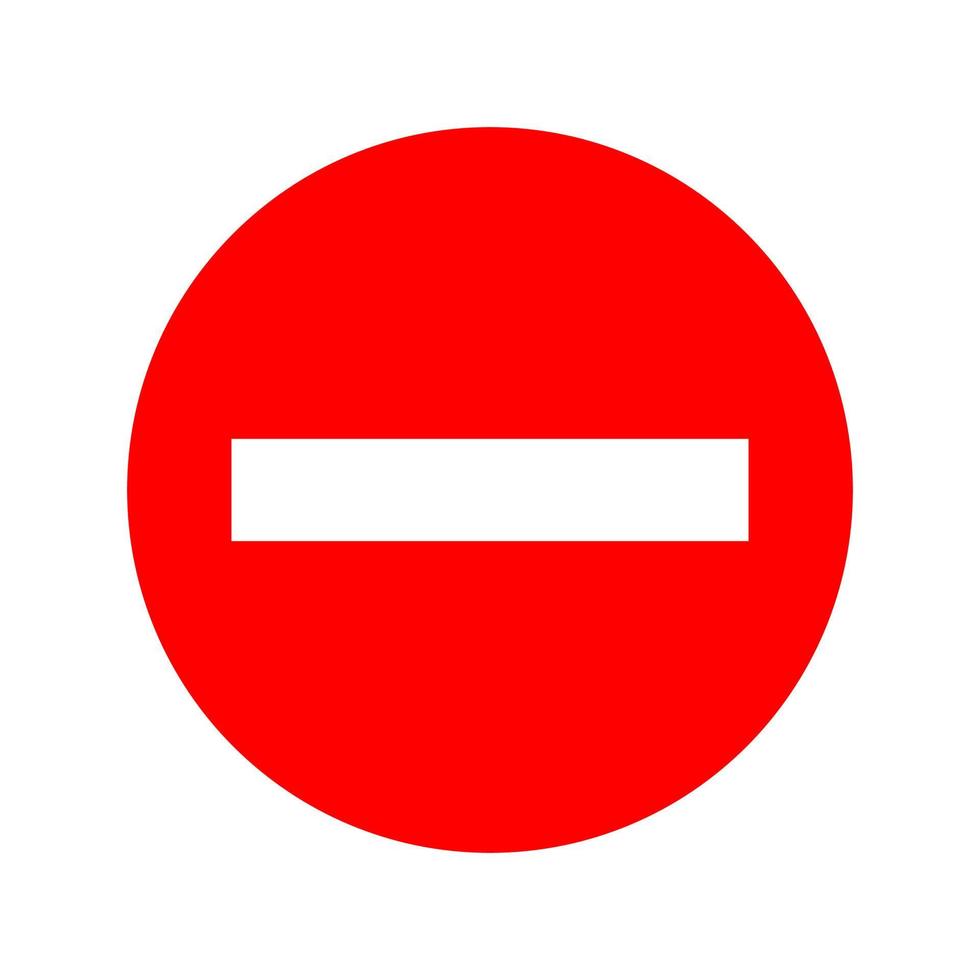 no entry sign on red plate isolated on white background vector