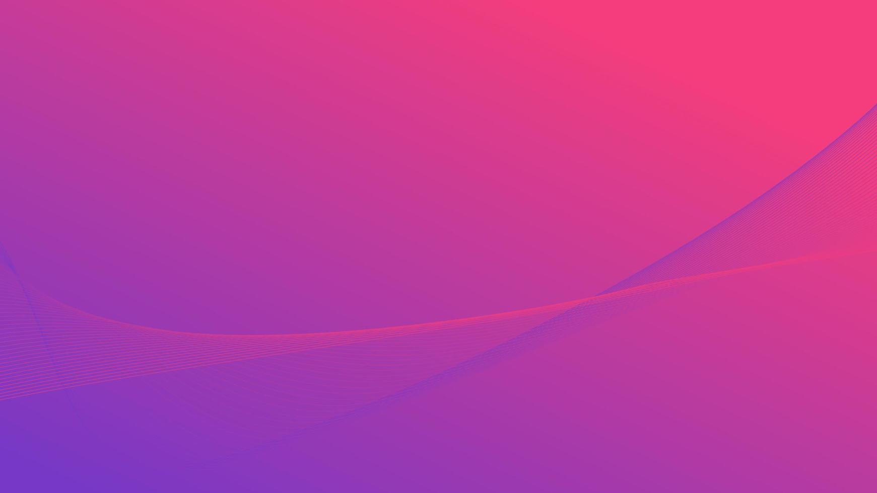 abstract smooth curve line on purple and pink gradient lighting color background vector