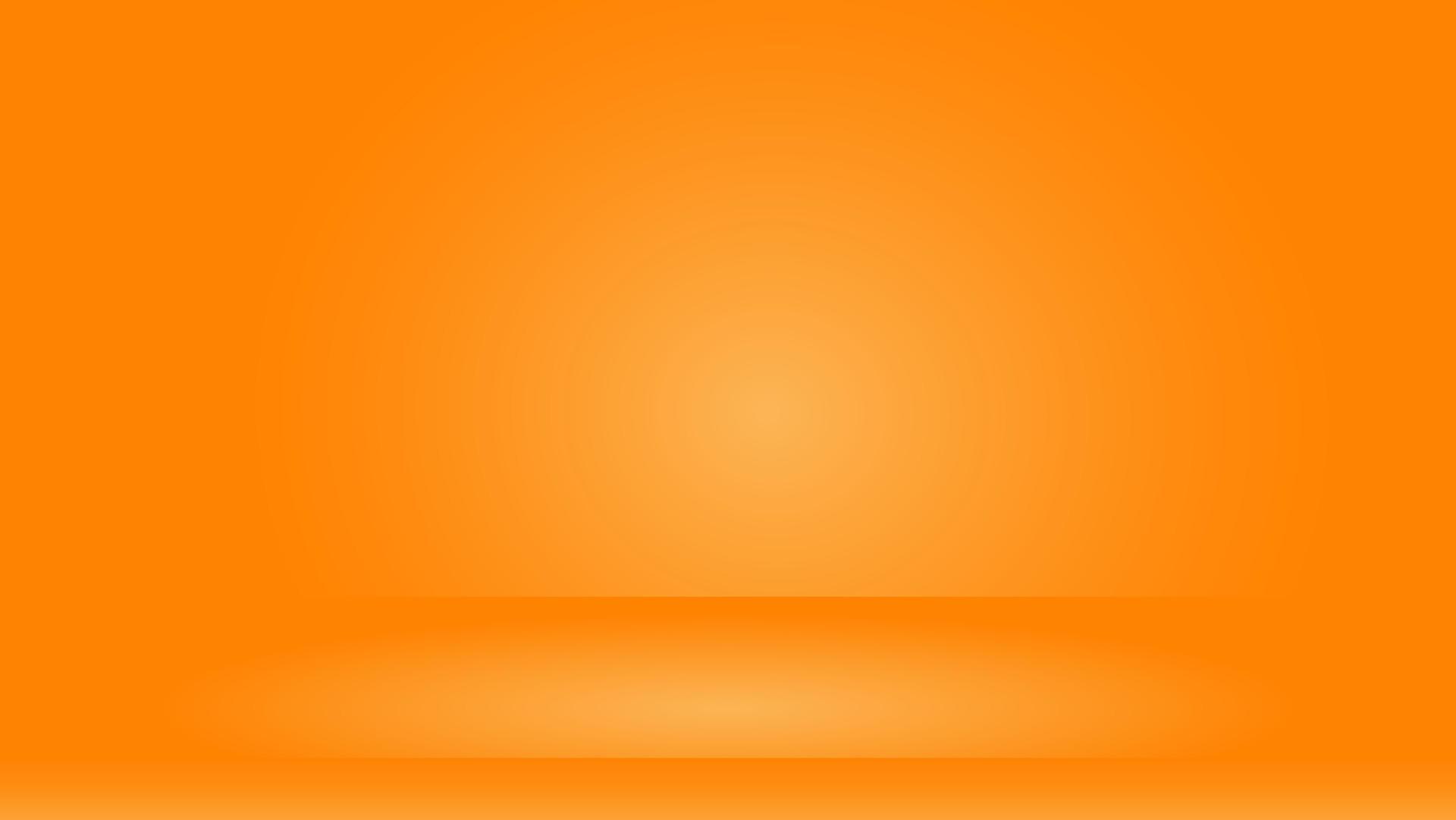 abstract orange color background with studio lighting and blank space