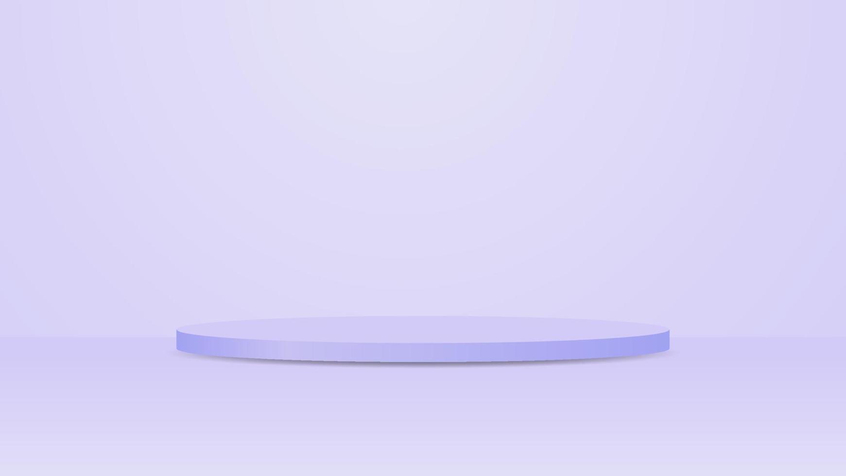 pedestal redondo en blanco. podio circular morado vector