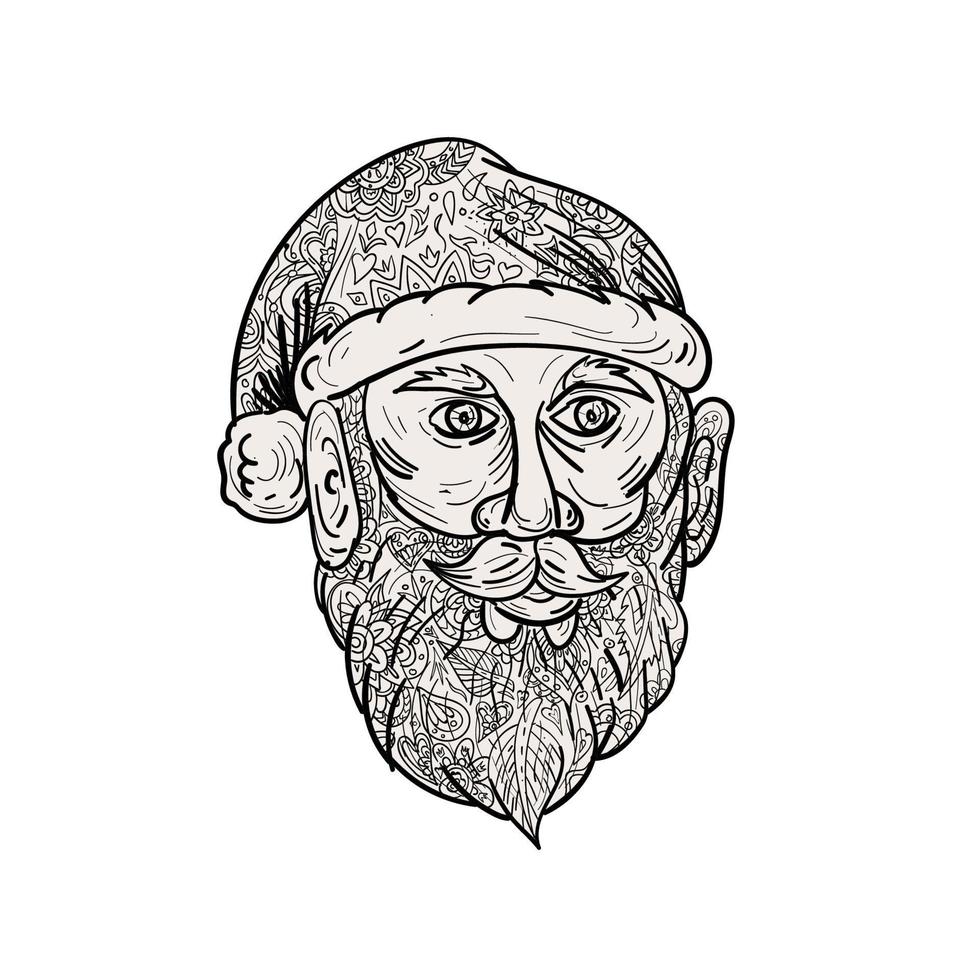 Santa Claus Head Mandala vector