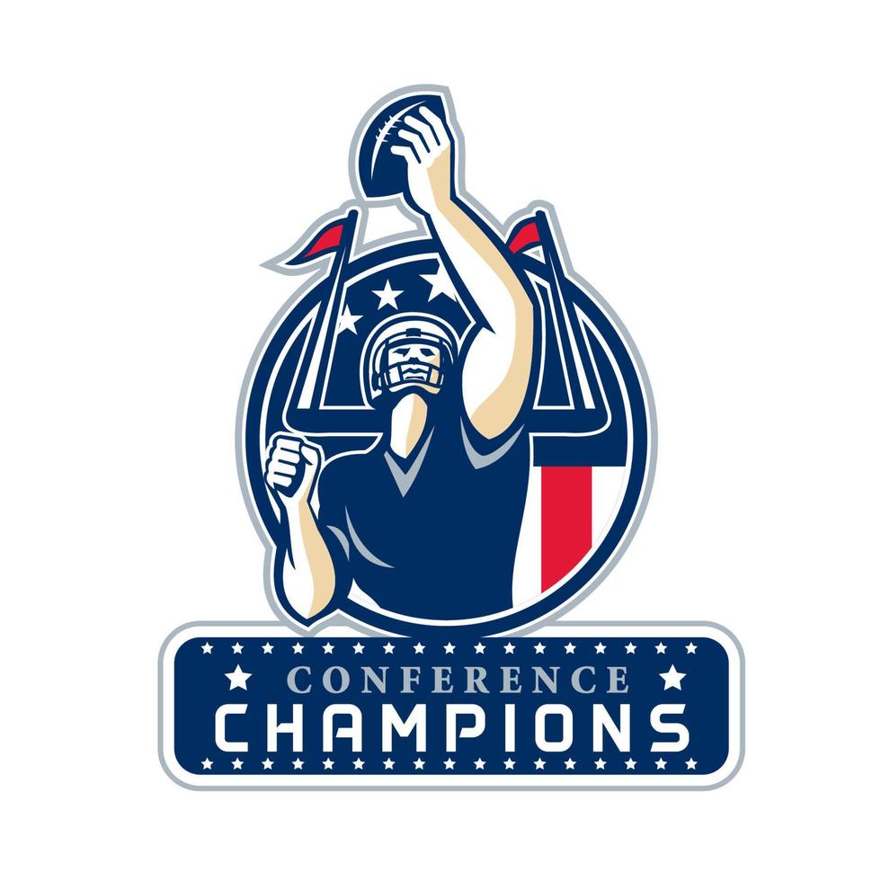 Football Conference Champions New England Retro vector