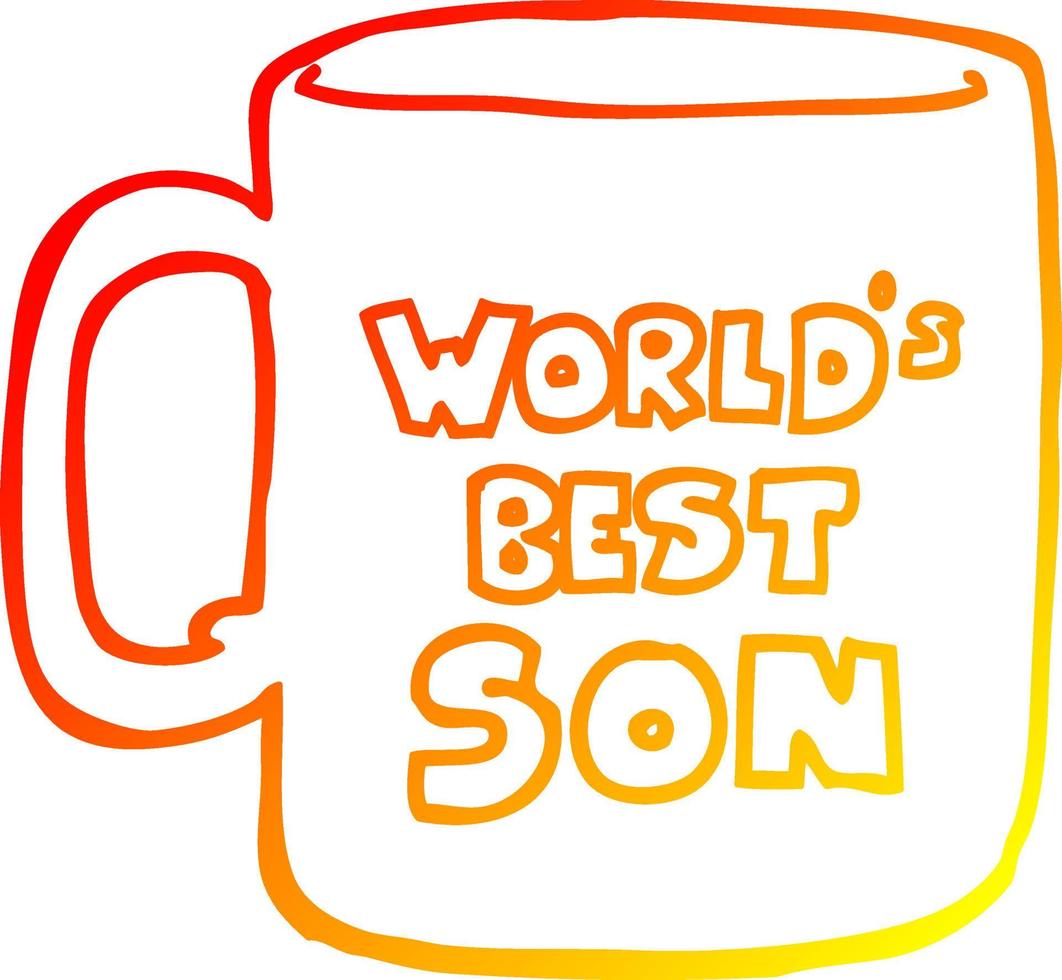 warm gradient line drawing worlds best son mug vector