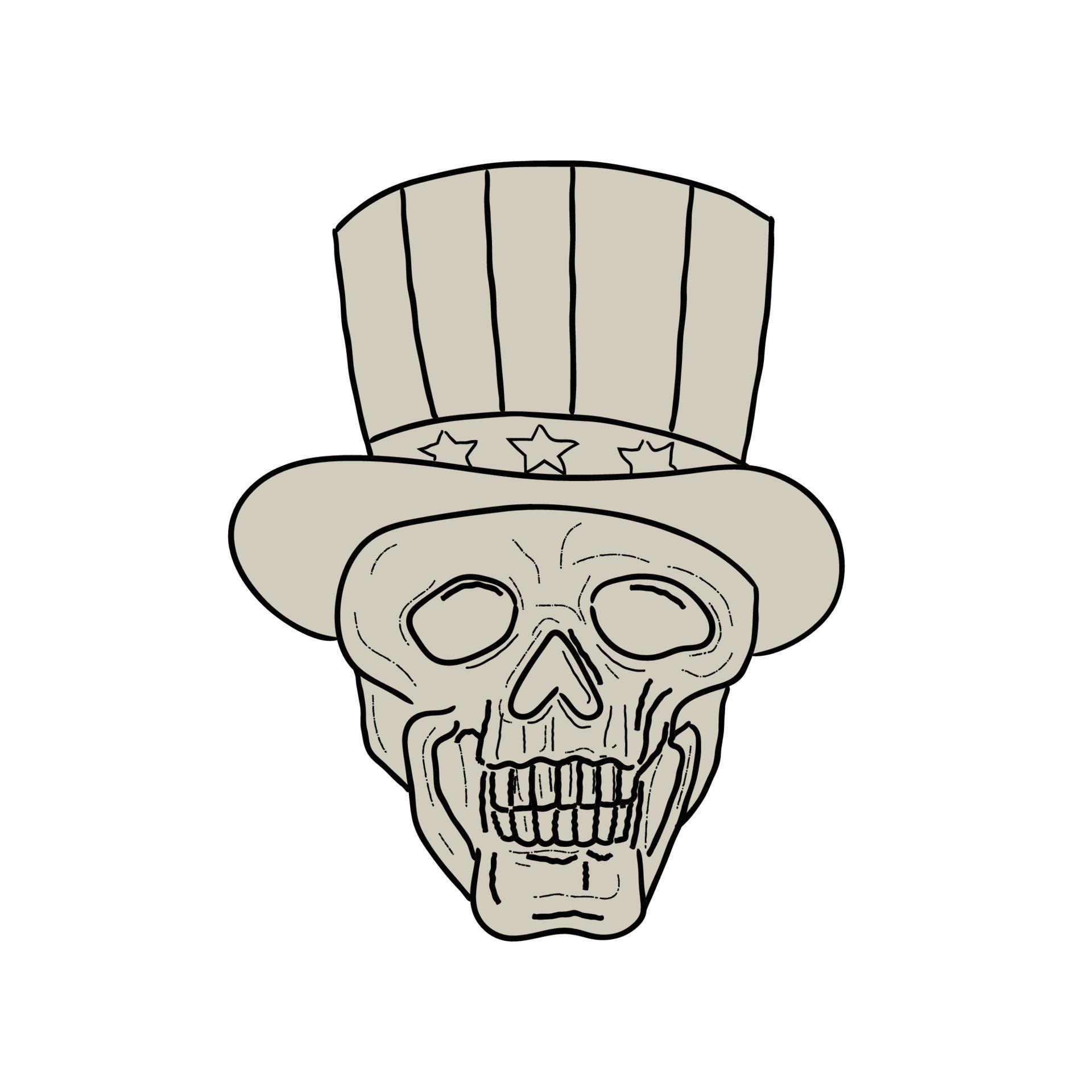 Uncle Sam Top Hat Skull Drawing 10629452 Vector Art at Vecteezy