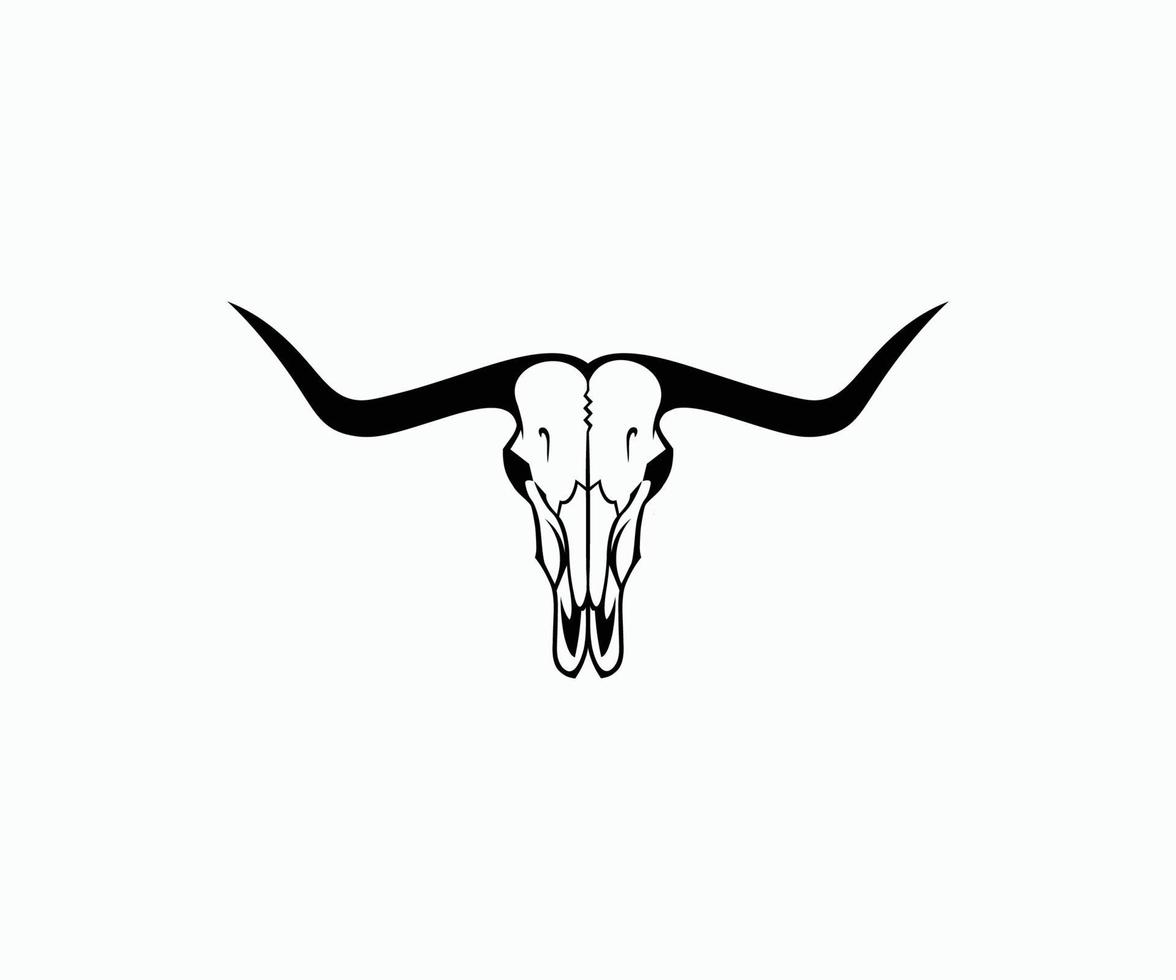 cráneo de toro y cráneo de vaca icono ilustración vectorial sobre fondo blanco. vector