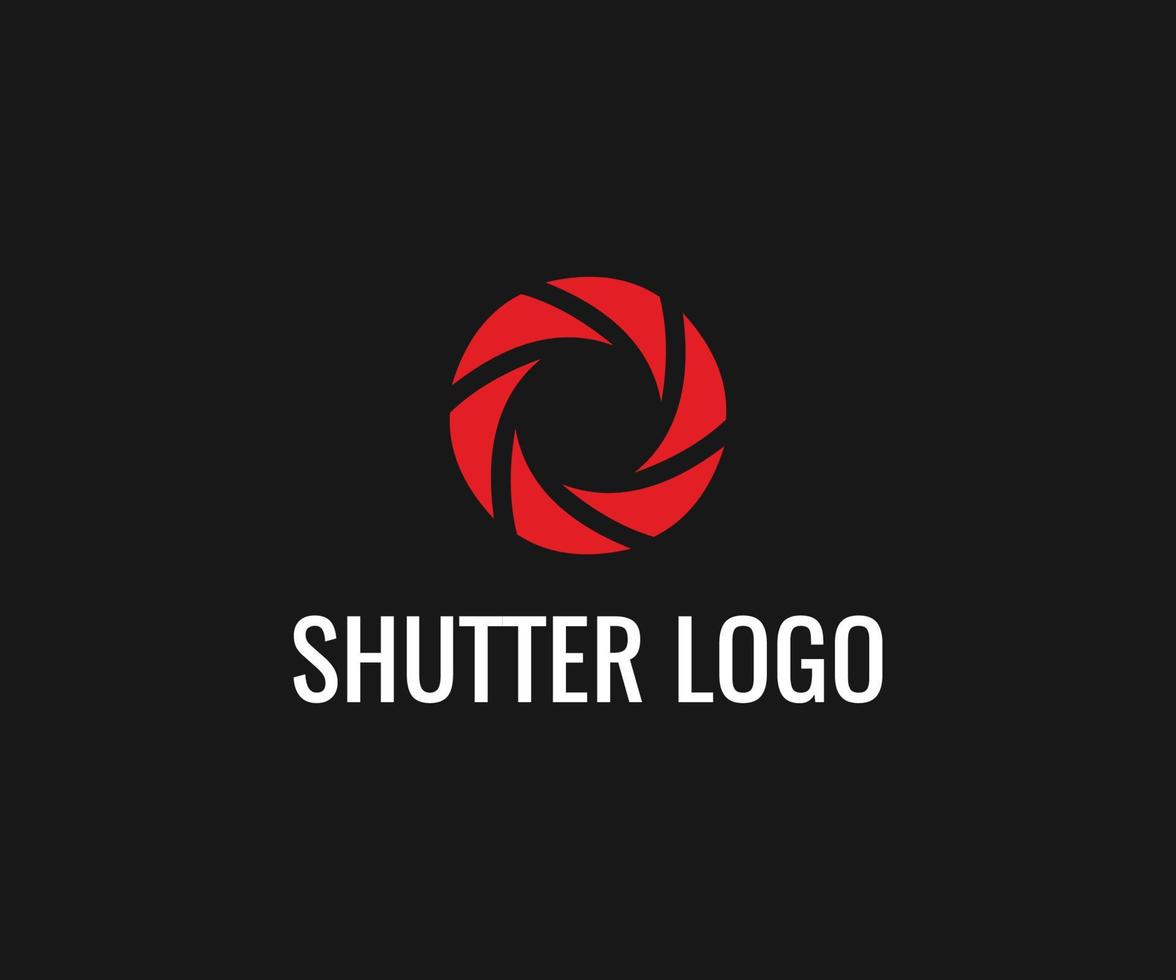 Red Color Camera Shutter Logo. Camera Shutter Logo Design Vector Template.