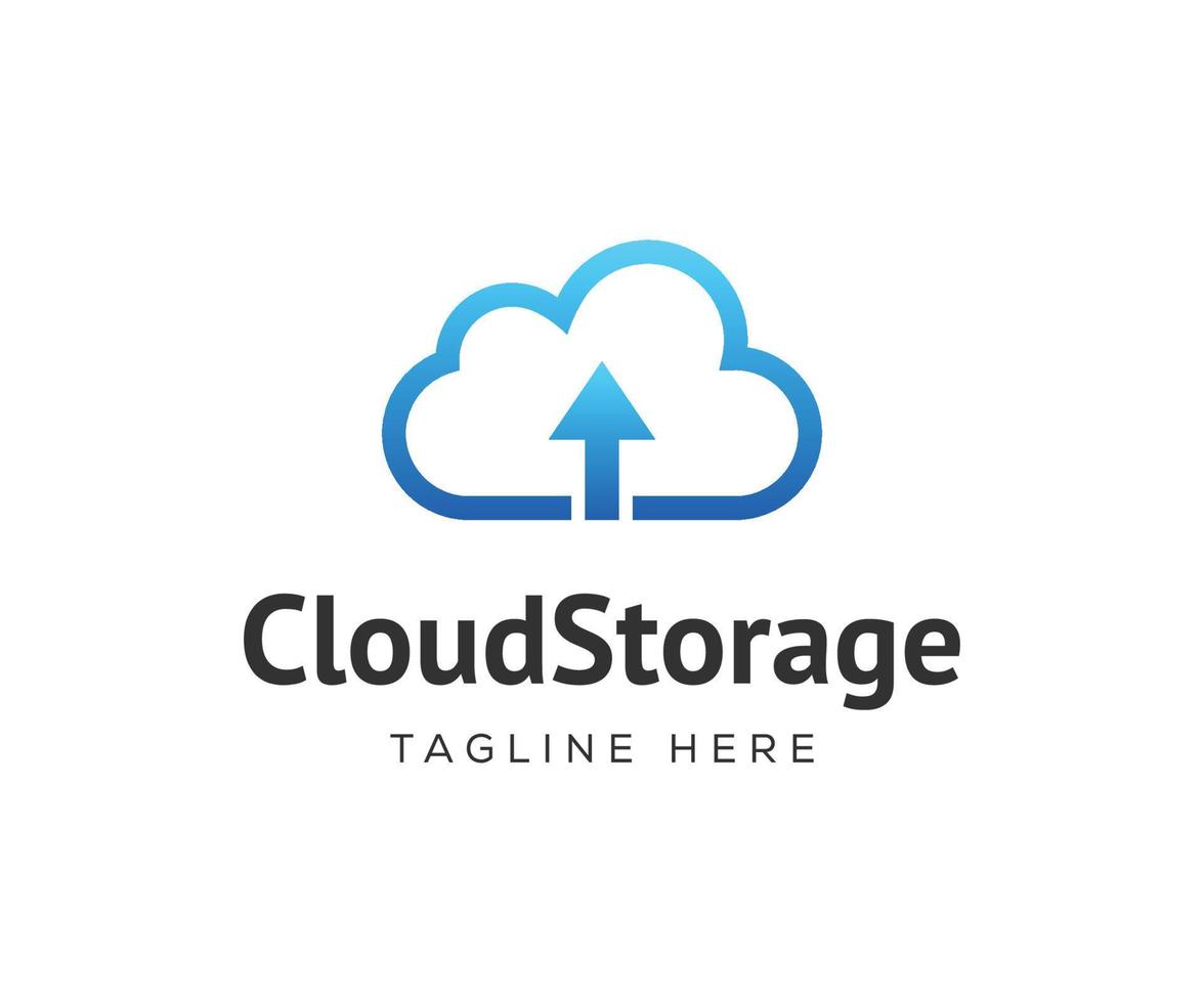 Cloud Storage Logo. Network Cloud Logo Design. vector