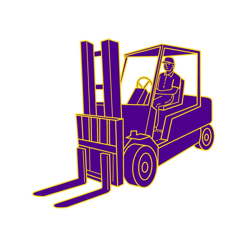 Forklift Truck Mono Line vector