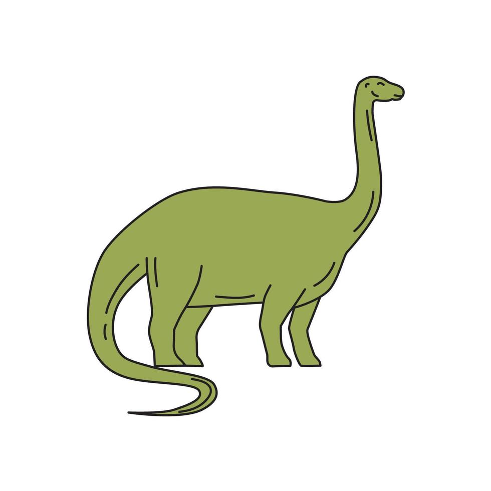 Brontosaurus Mono Line vector