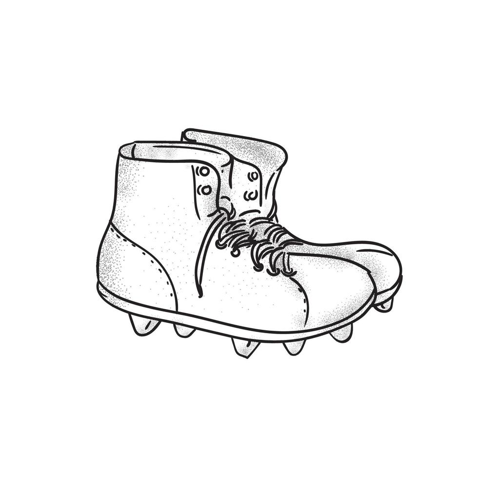 dibujo de botas de futbol americano vintage vector