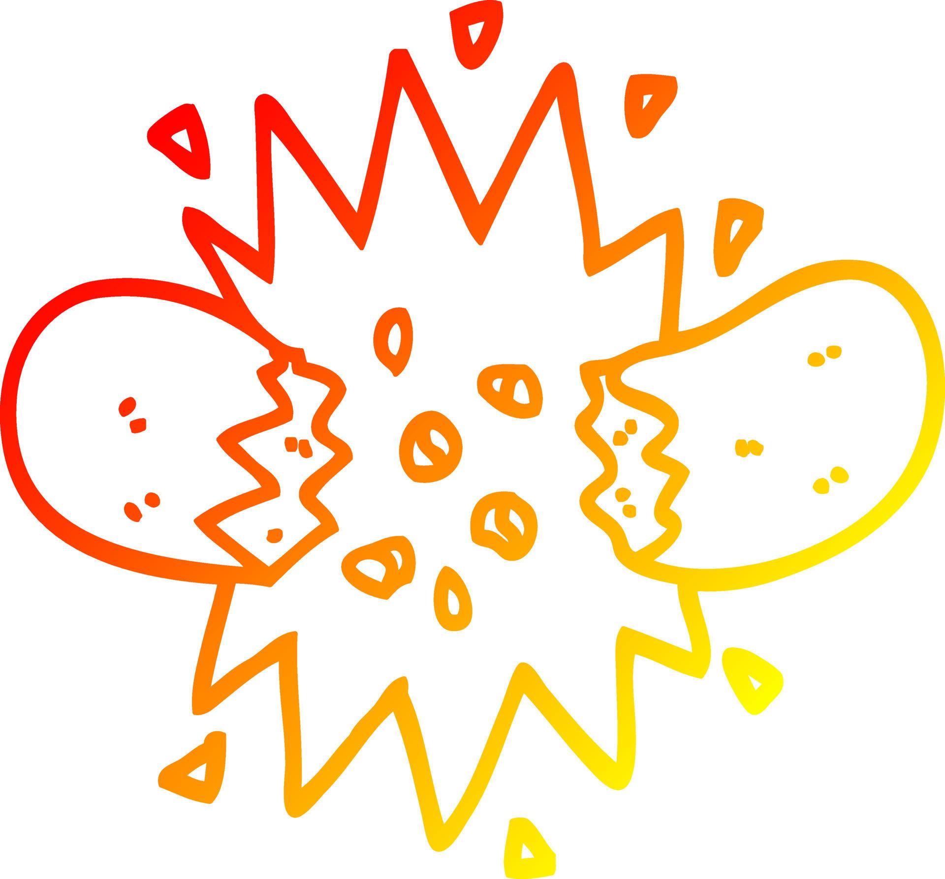 warm gradient line drawing cartoon exploding sausage 10629853 Vector