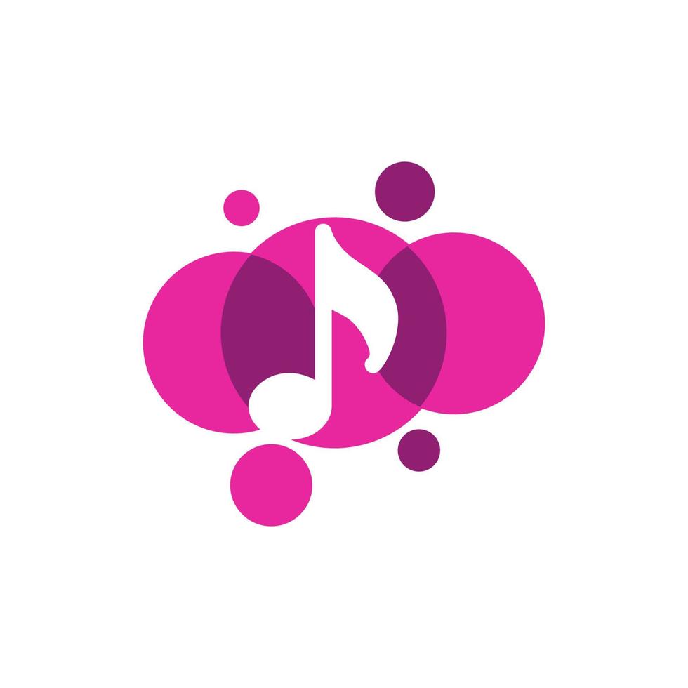 Abstract note music logo icon vector design.