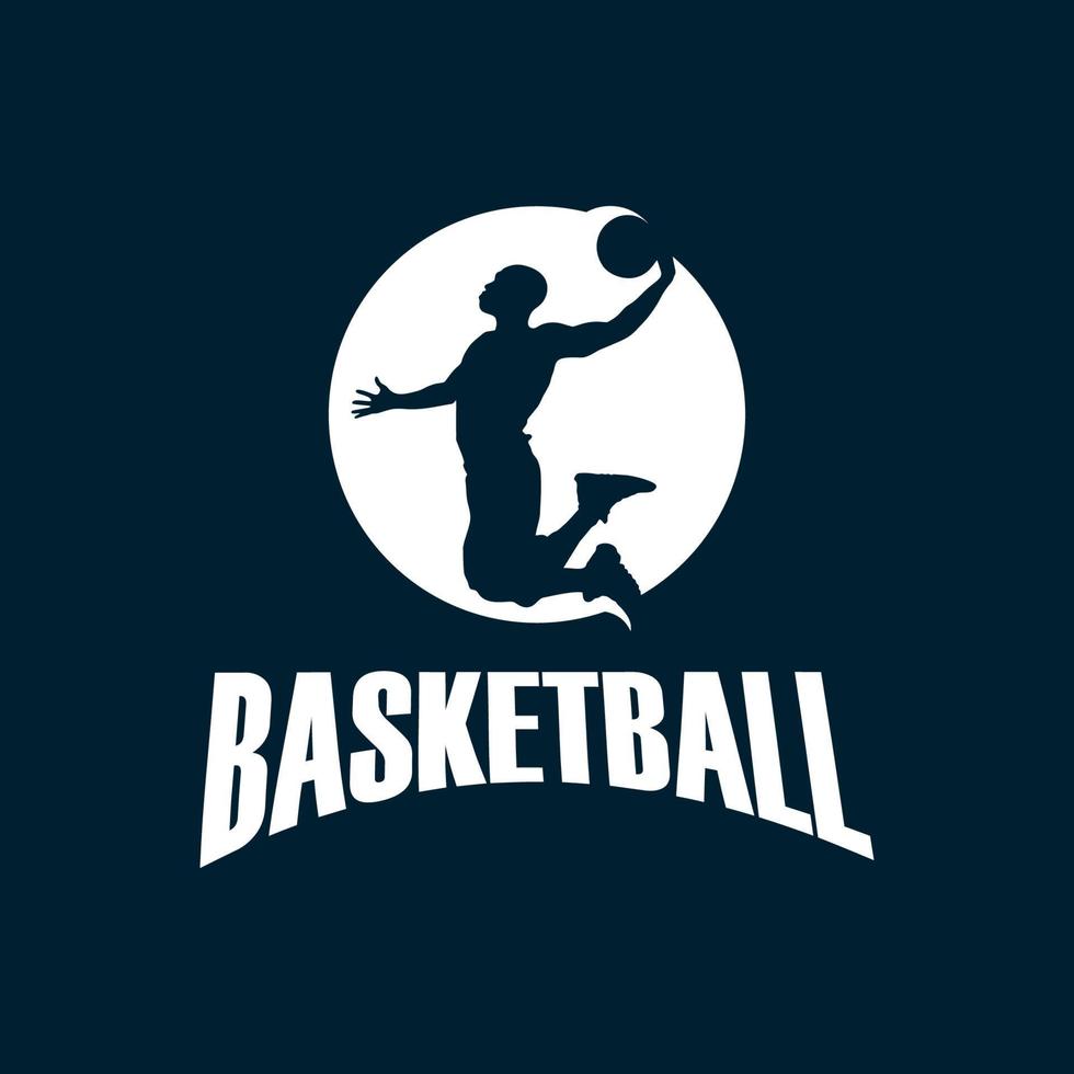 vintage logo basketball template illustration vector