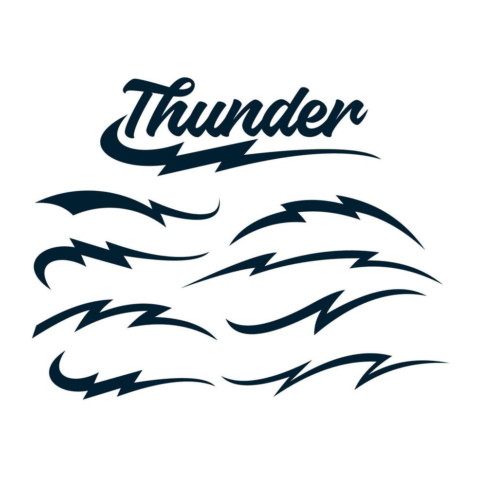 typography brackets thunderbolt. Set of silhouettes vector