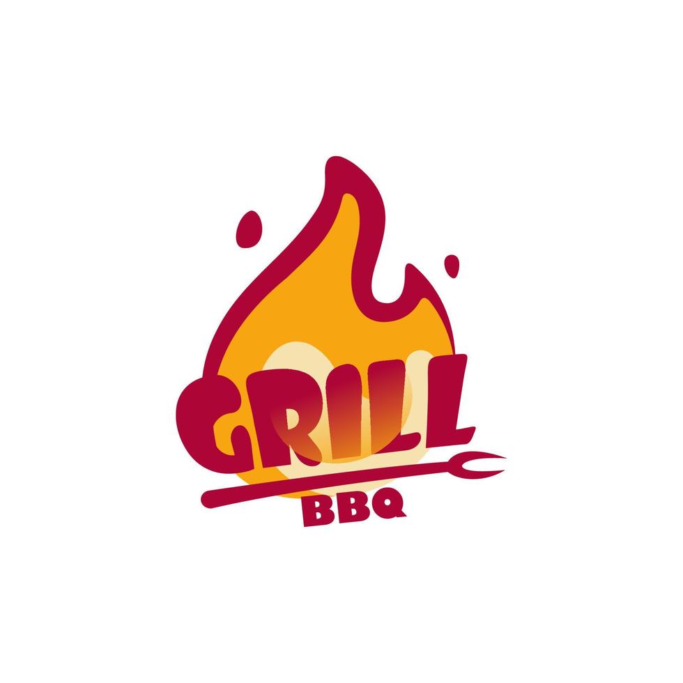 ilustración de plantilla de diseño de logotipo de barbacoa de parrilla vector