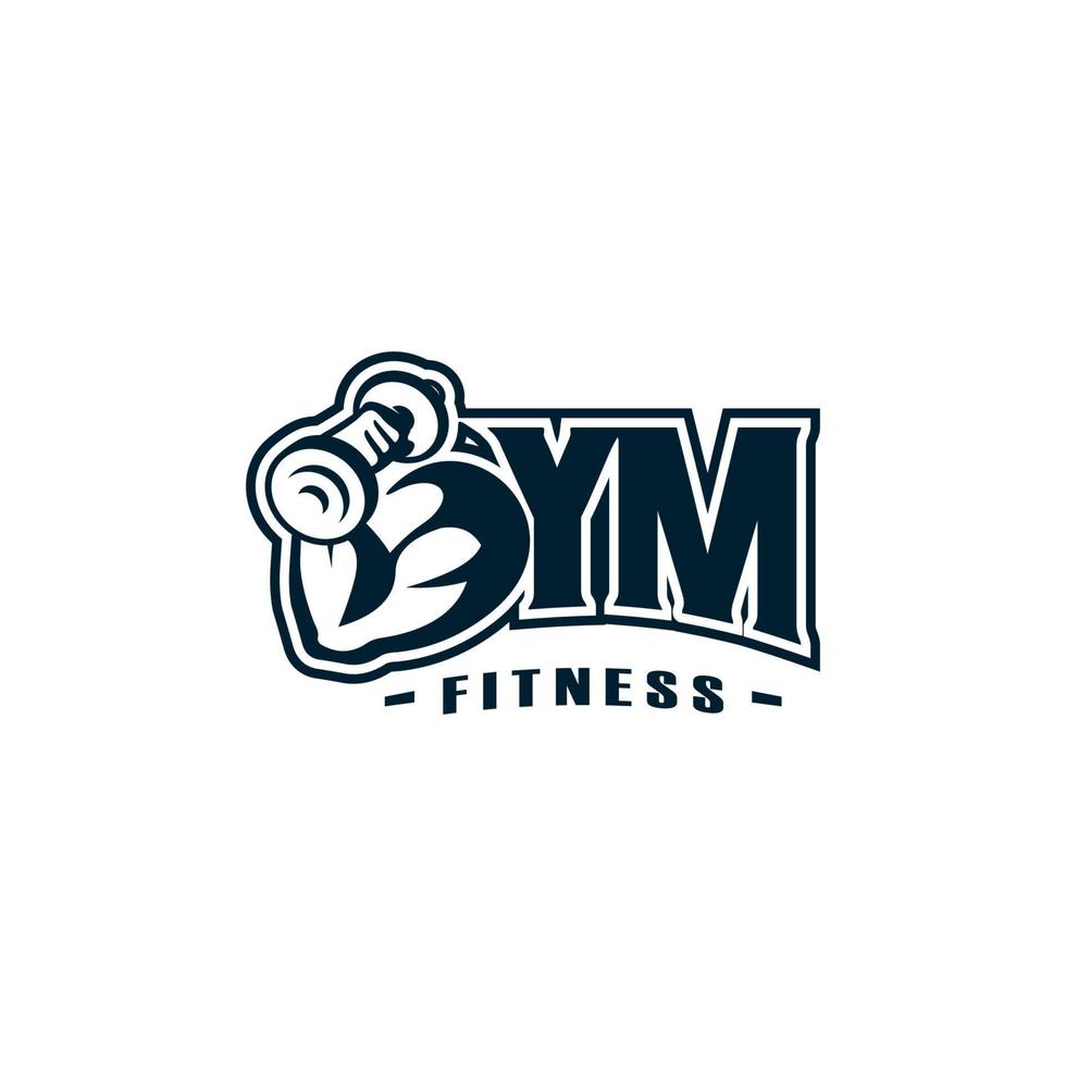 ilustración de plantilla de fitness de gimnasio de logotipo vintage vector