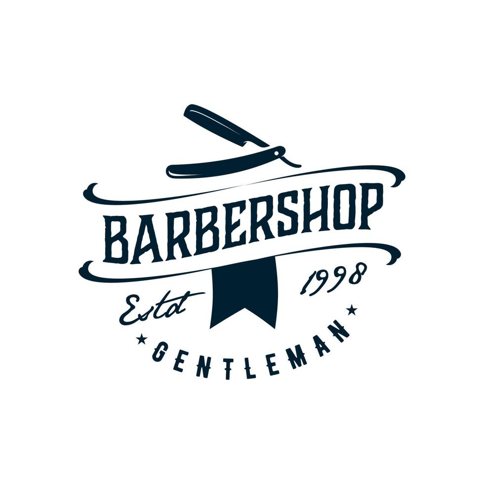 vintage logo barbershop template illustration vector