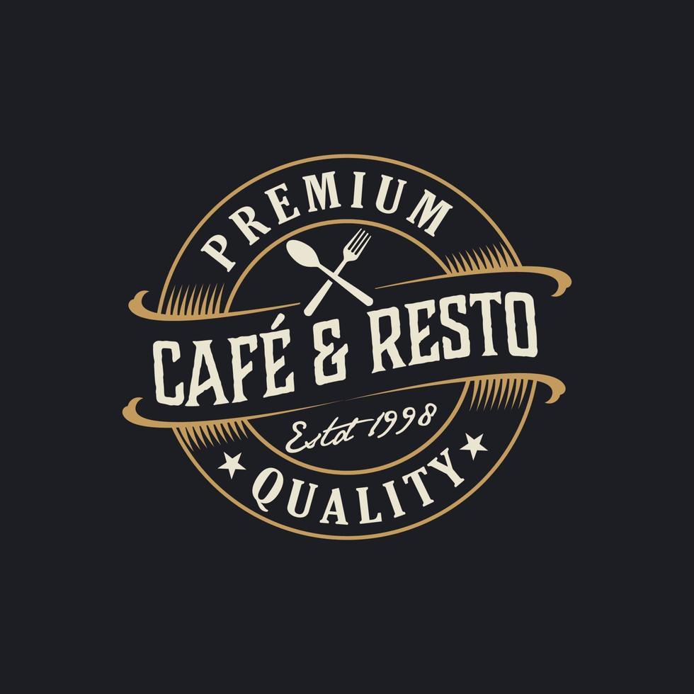 vintage logo cafe and restaurant template illustration vector