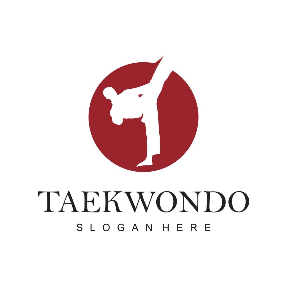 ilustración de plantilla de taekwondo de logotipo vintage vector