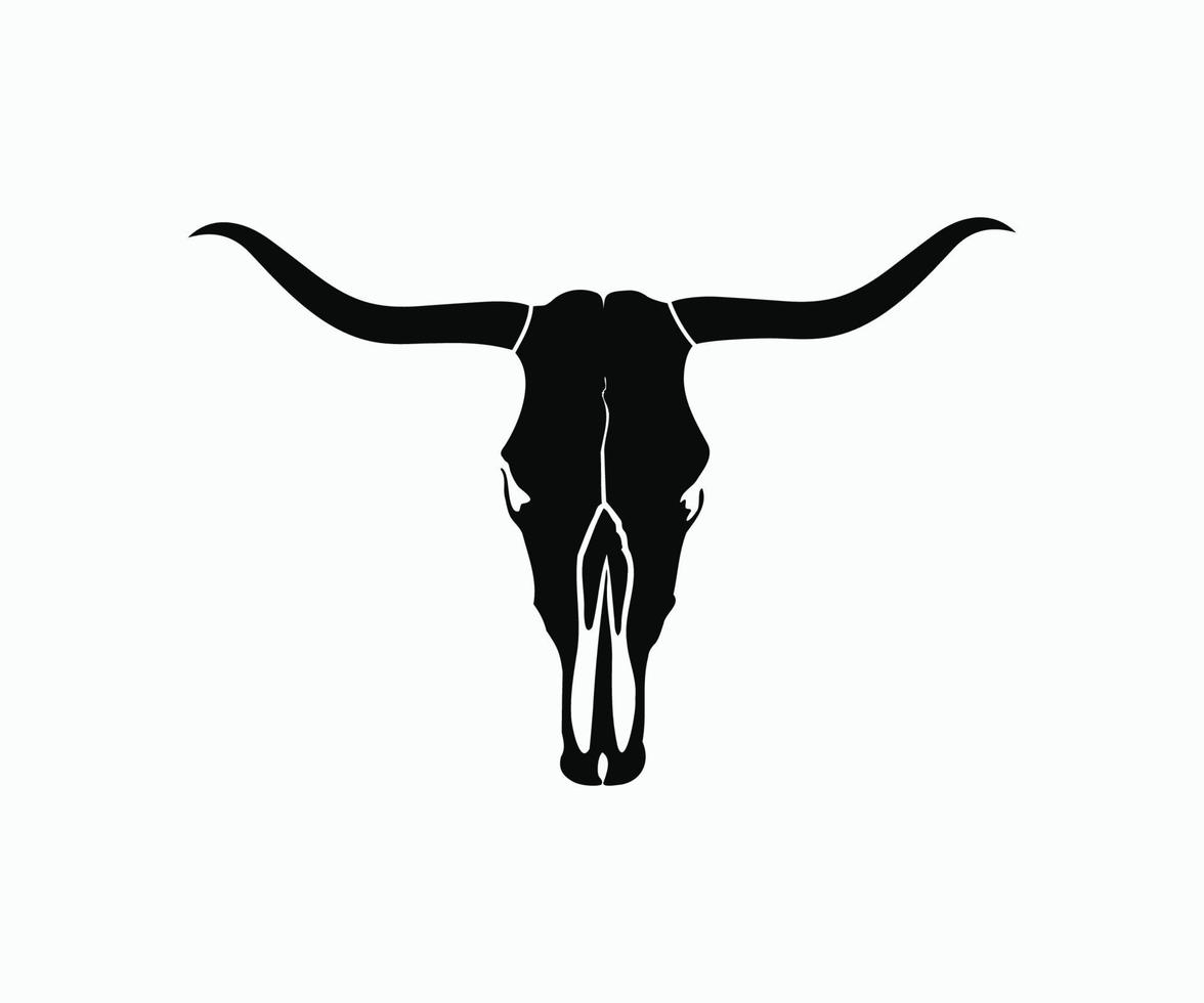 Bull Skull Vector Icon. Silhouette Bull Skull Vector Template.