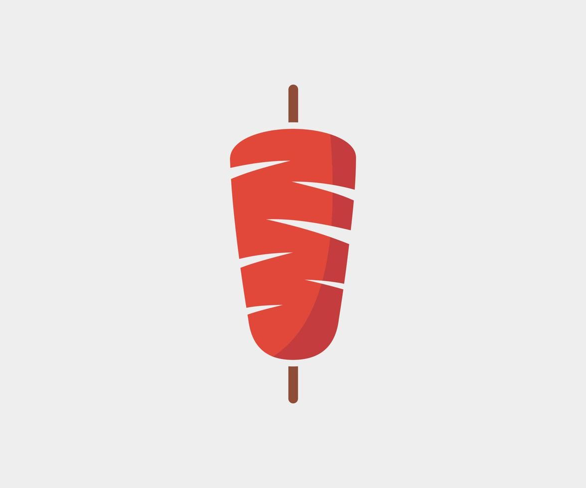 plantilla de vector de icono de doner kebab. diseño del logotipo del icono de donador. logotipo de kebab.