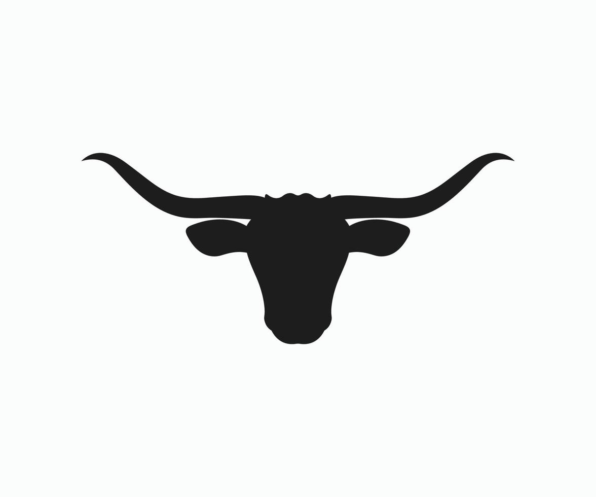 Longhorn Silhouette Bull Head Logo Icon Vector. vector