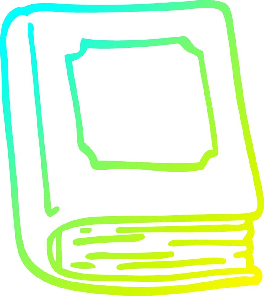 cold gradient line drawing cartoon closed book vector