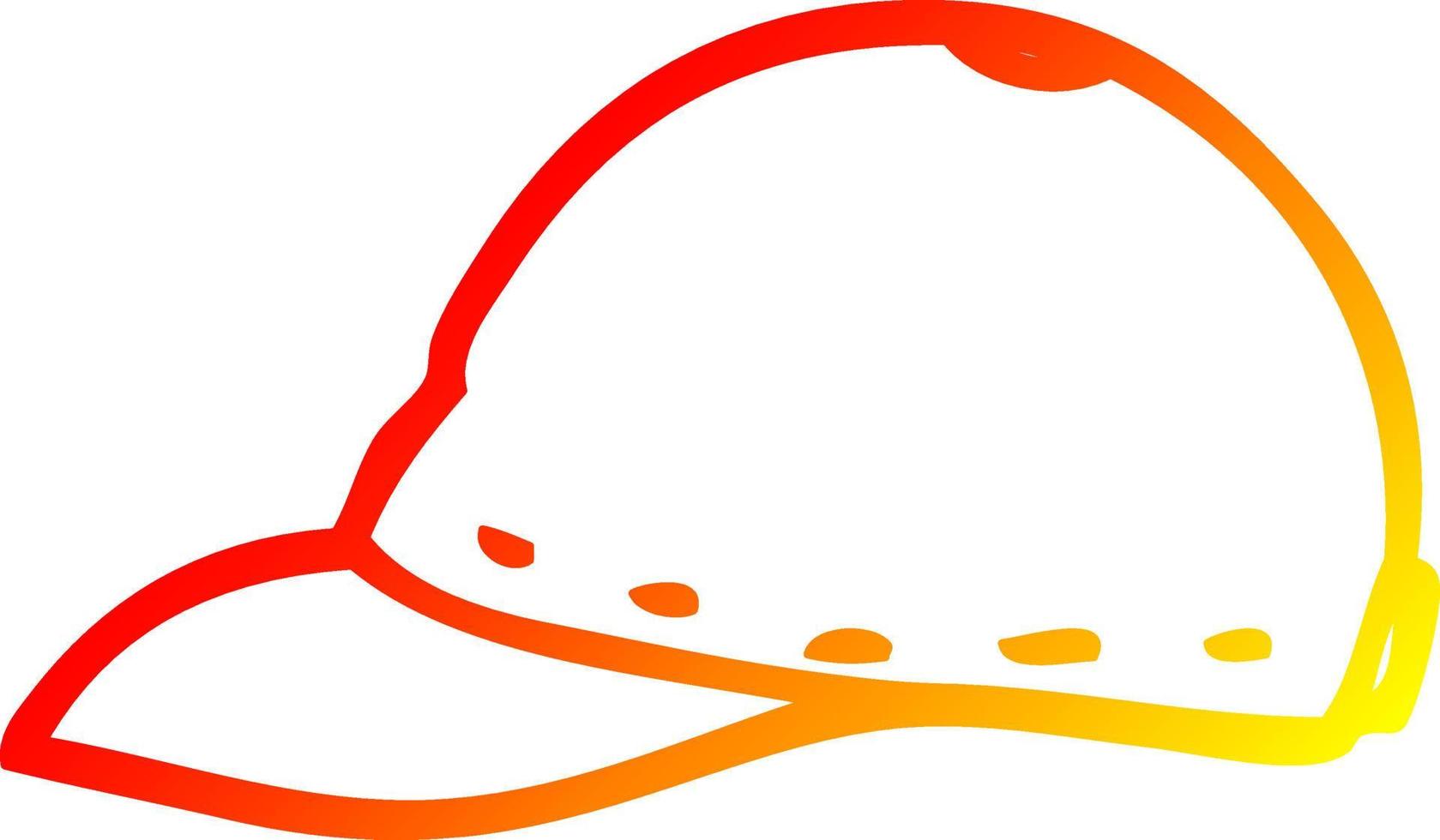 warm gradient line drawing cartoon cap vector