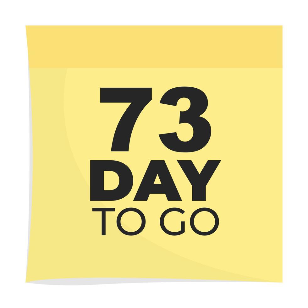 day to go sign label vector art illustration with fantastic font and nice yellow black color, Number of days left counter.
