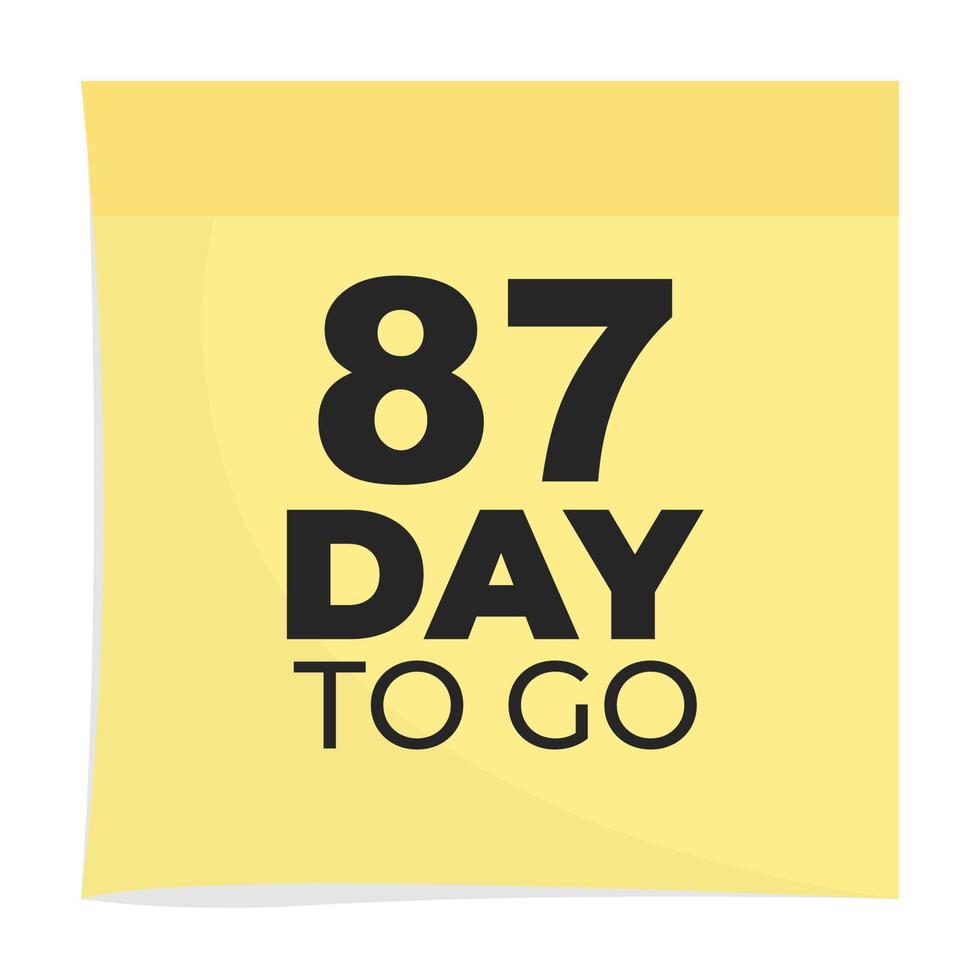 day to go sign label vector art illustration with fantastic font and nice yellow black color, Number of days left counter.