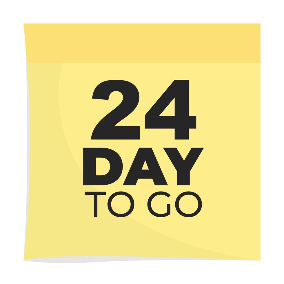 day to go sign label vector art illustration with fantastic font and nice yellow black color, Number of days left counter.