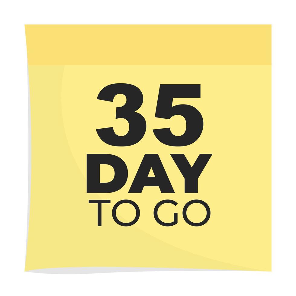 day to go sign label vector art illustration with fantastic font and nice yellow black color, Number of days left counter.