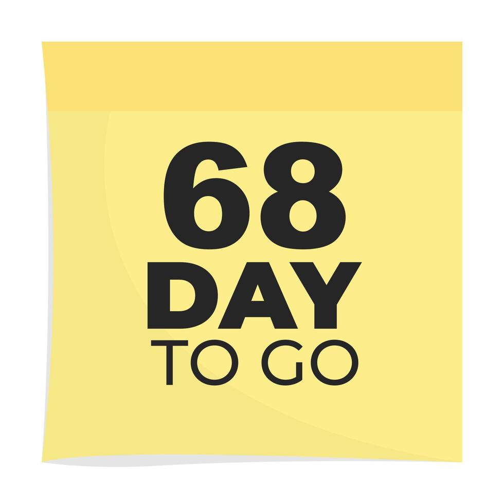 day to go sign label vector art illustration with fantastic font and nice yellow black color, Number of days left counter.