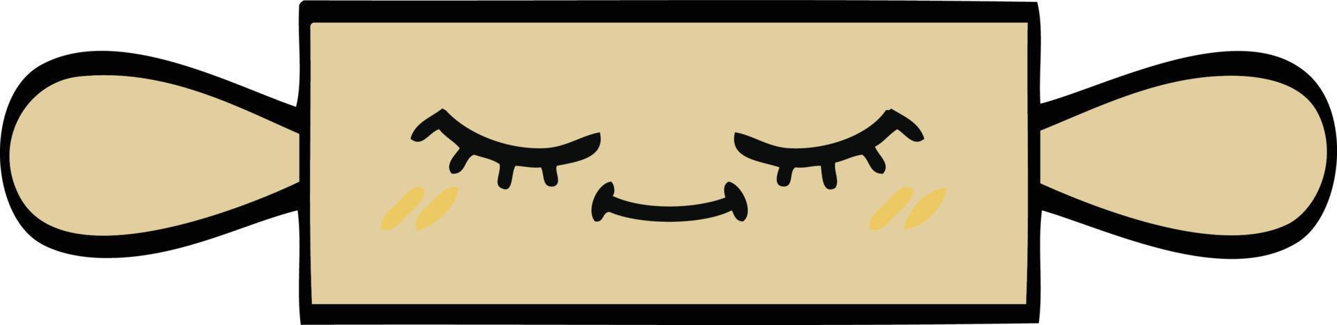 cute cartoon rolling pin vector