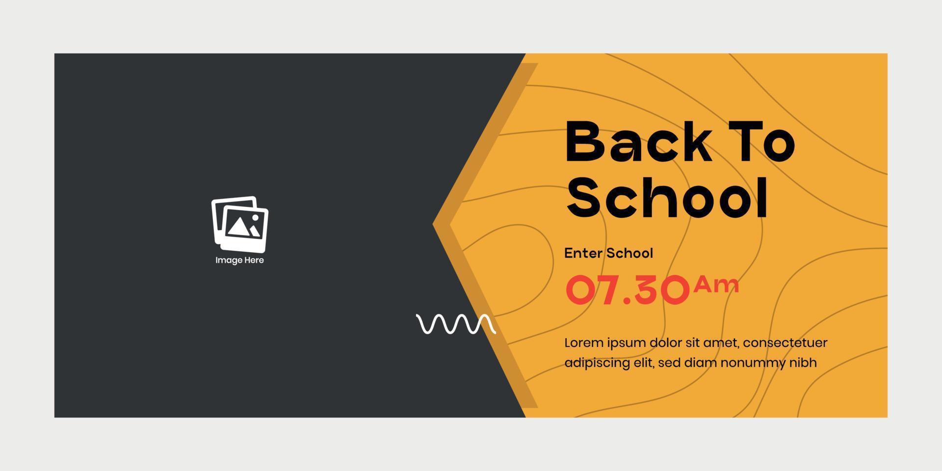 Modern banner back to school design template. Creative gradient banner design. Suitable for content social media, promotion, advertising vector