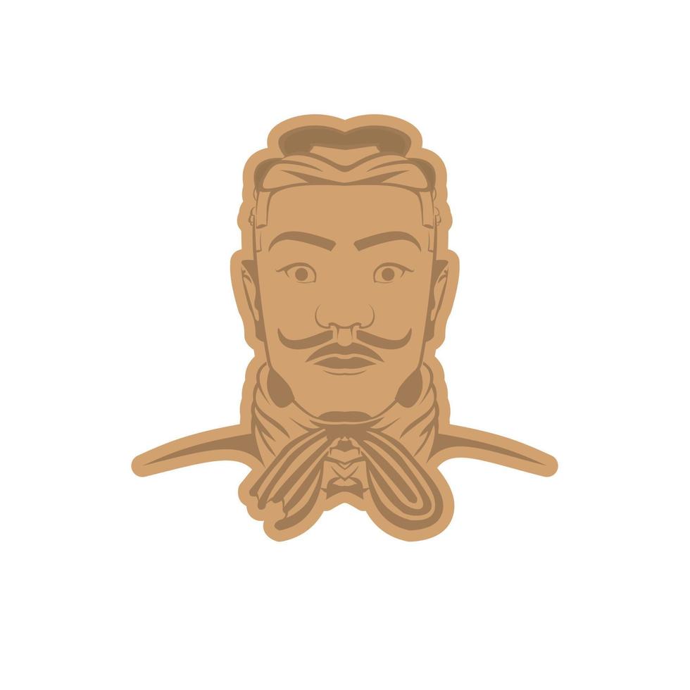 ilustración del general guerrero de terracota xian, una estatua que representa al ejército de qin shi huang, el primer emperador de china. vector