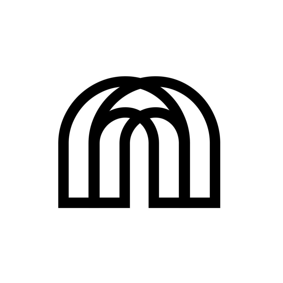 m diseño de icono de alfabeto de logotipo de letra en blanco y negro para empresa y negocio pro vector