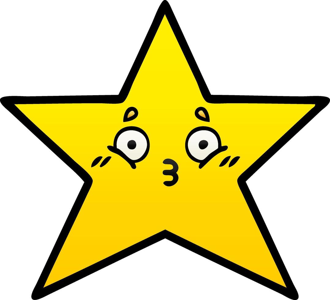 gradient shaded cartoon gold star vector