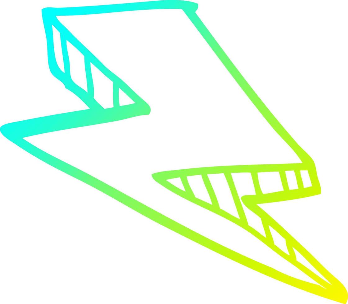 cold gradient line drawing cartoon lightening bolt vector