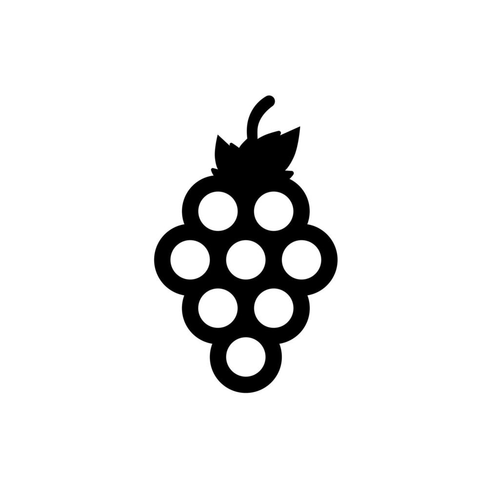 vector libre de icono de estilo de línea de frutas frescas de uvas