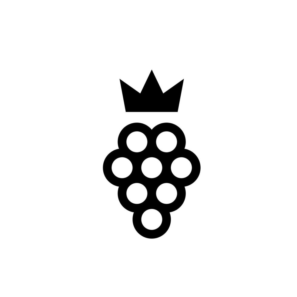 grapes fresh fruits line style with crown icon Free Vector