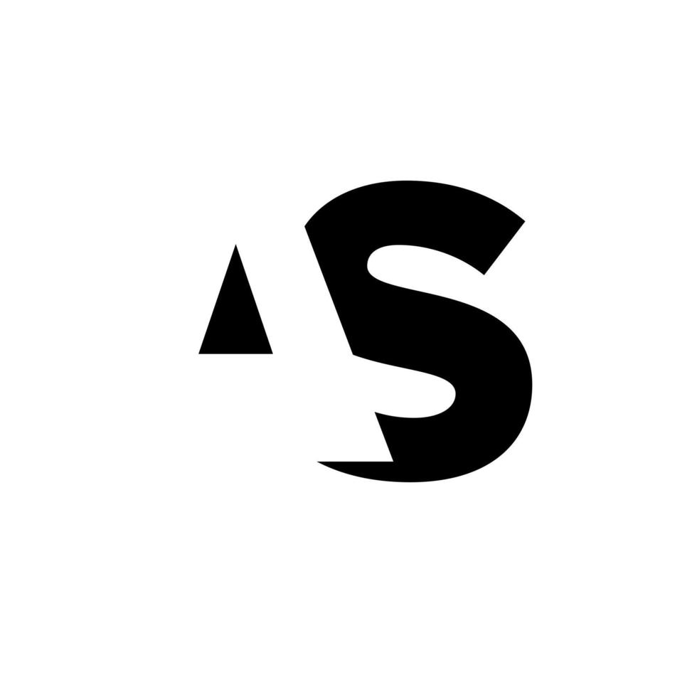 letter AS logo design free vector