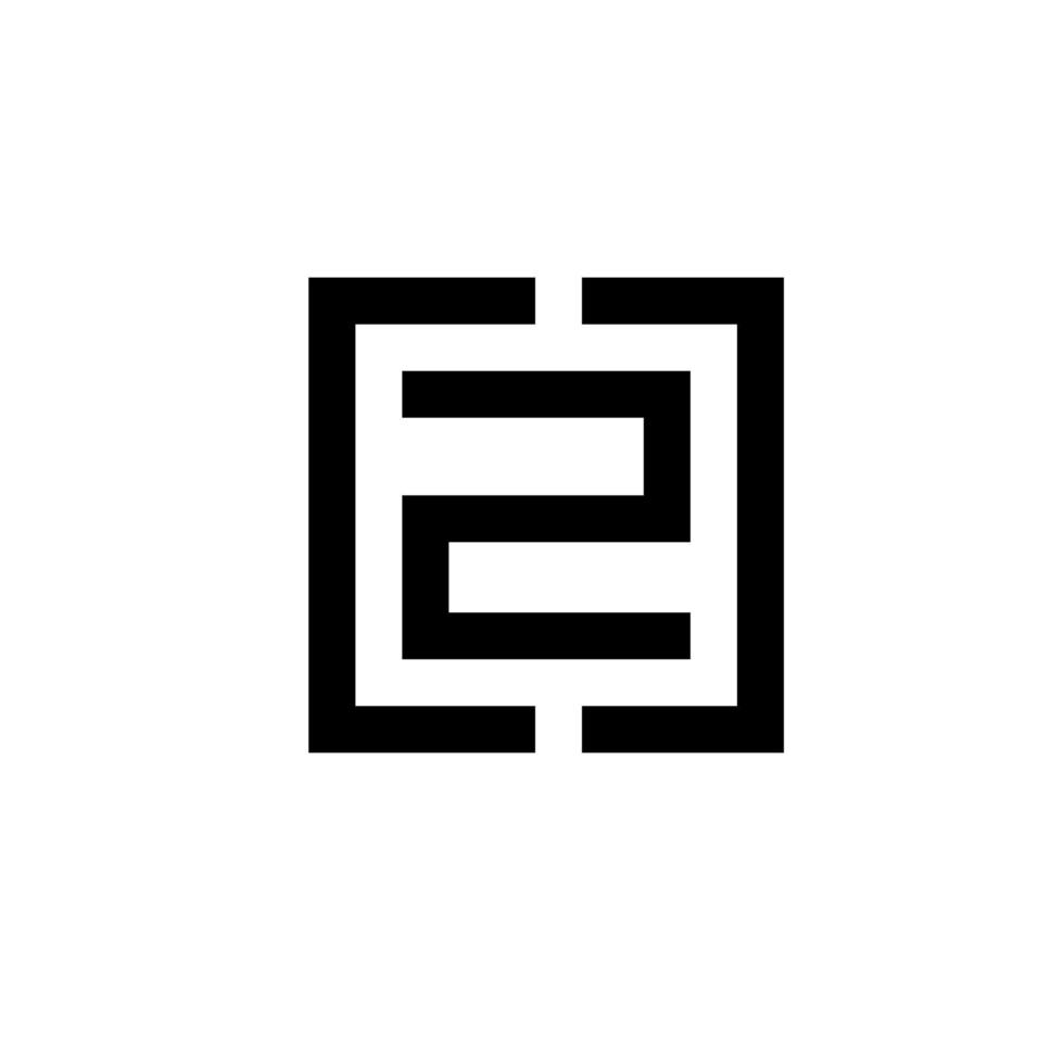 number 2 Square Logo Design Inspiration Pro Vector