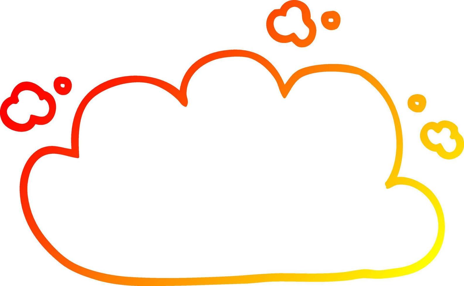 warm gradient line drawing cartoon white cloud vector