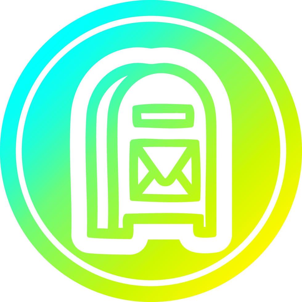 mail box circular in cold gradient spectrum vector
